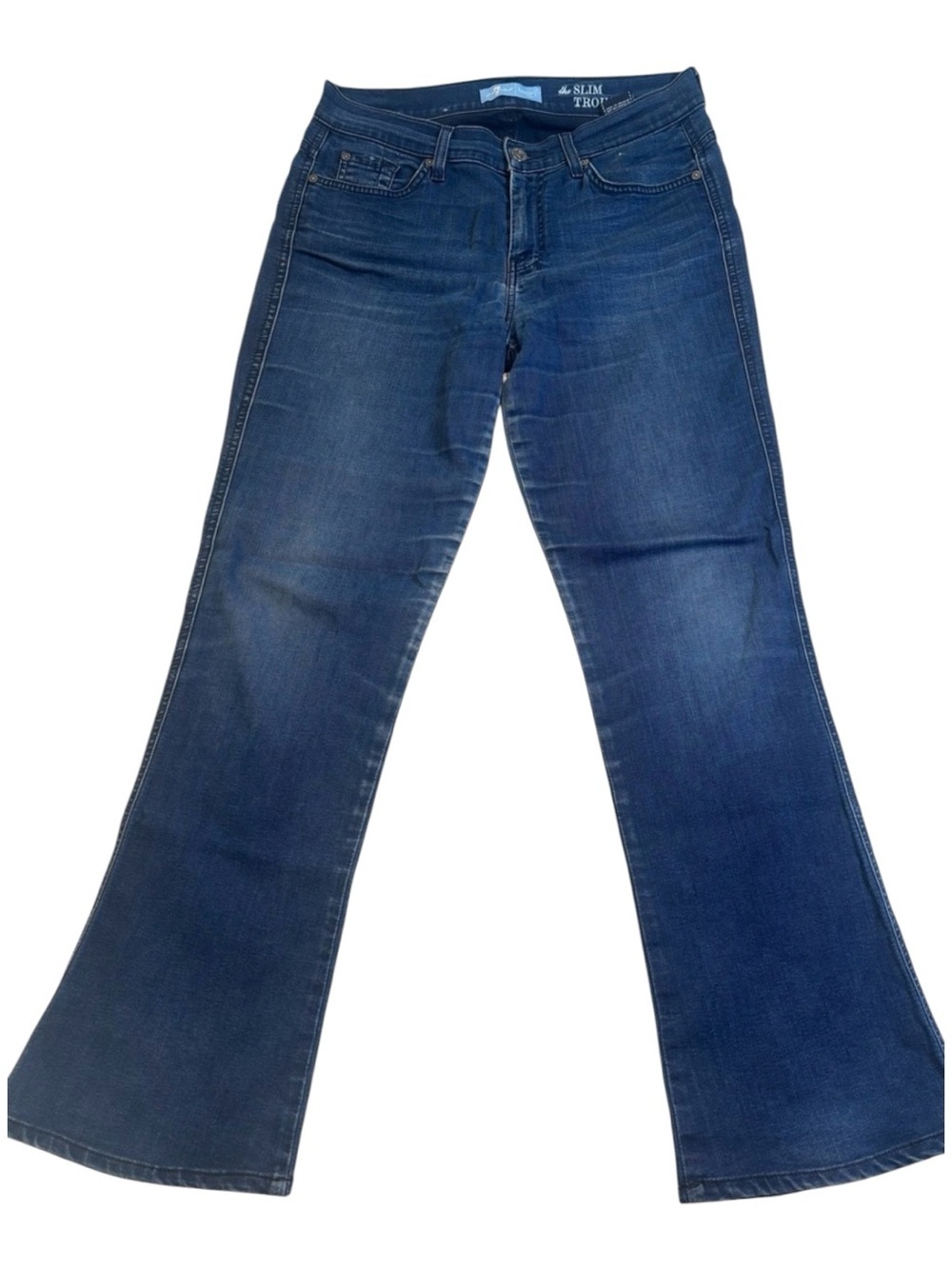 7 For All Mankind The Slim Trouser Jeans Size 30 Dark Wash Designer Denim EUC